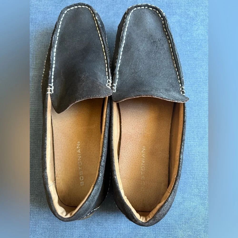 Bostonian Driving Loafer Shoes Men’s SZ 11M Black Leather Top Stitch Dressy